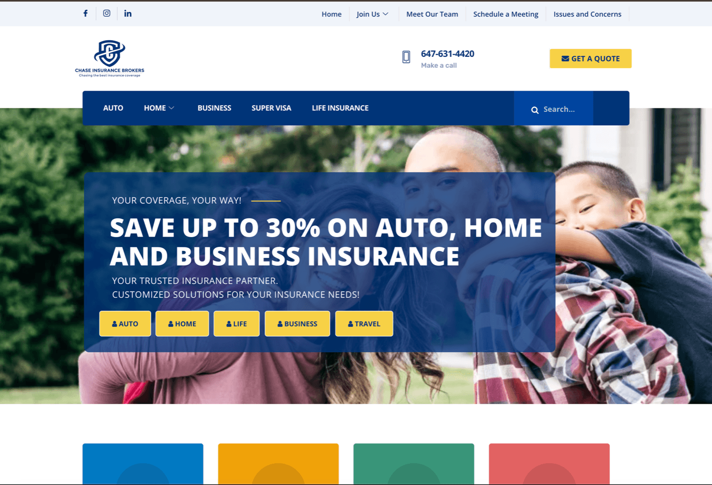 Chase Insurance Brokers’s website