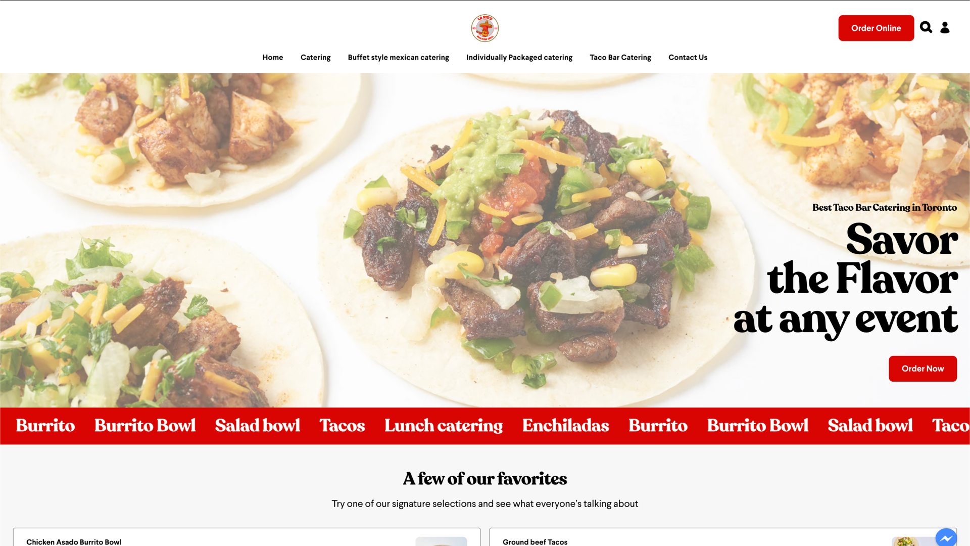 The Larios Mexican Grill website
